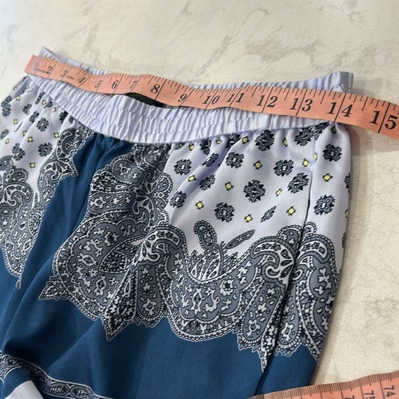 J.Crew Pull On Cropped Pant Scarf Border Print Boho Resort Beach Small - Picture 16 of 16